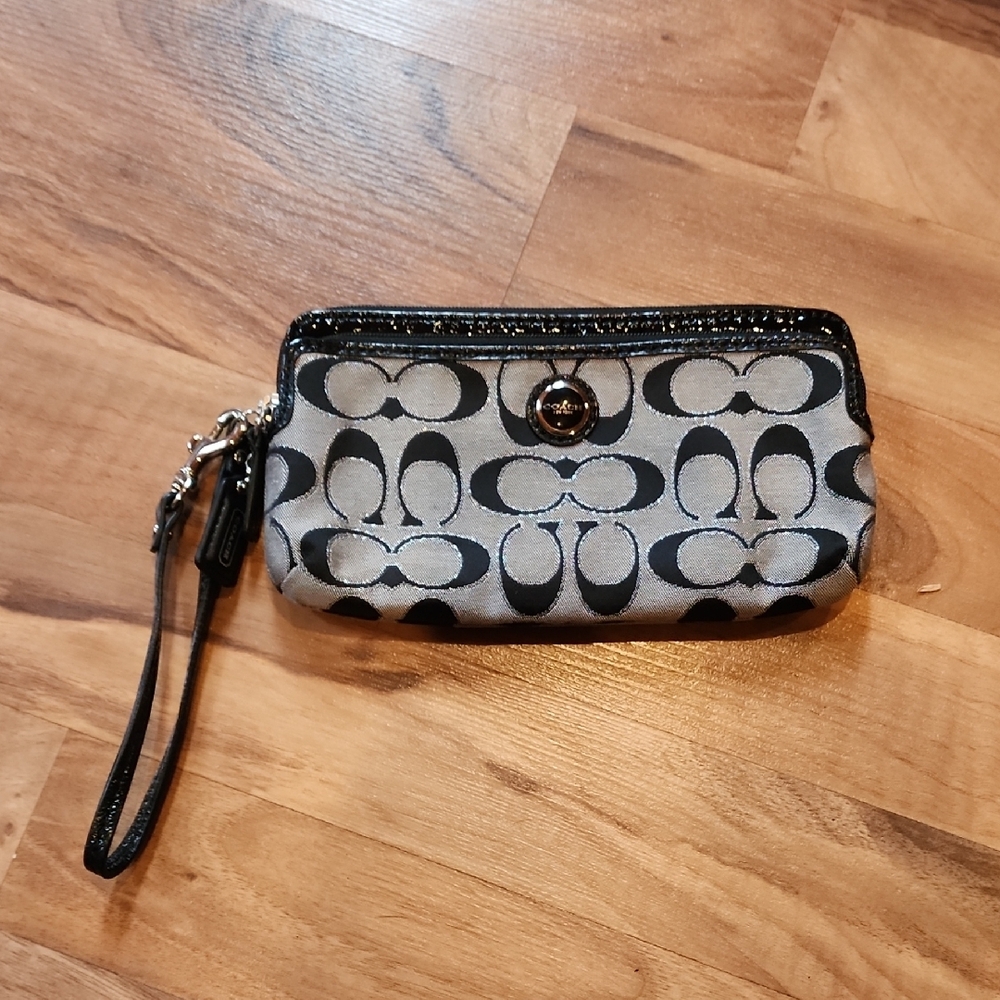 Coach Black and Gray Wristlet